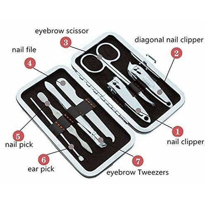 7-in-1 manicure and pedicure kit with case