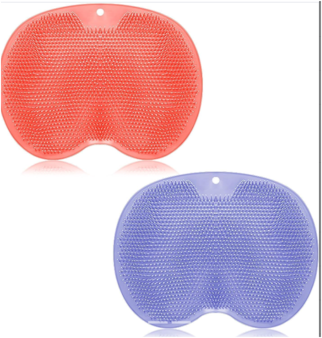 Silicone back and foot scrubber in two colours